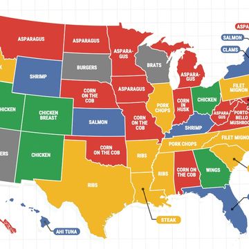 most popular grilled foods by state map